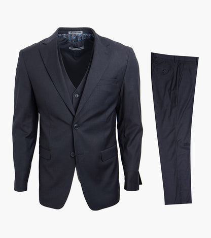 Stacy Adams Hoffman 3 Piece Vested Suit Men’s Suits - Charcoal