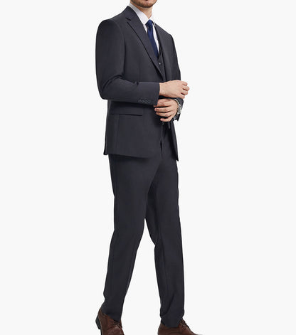 Stacy Adams Hoffman 3 Piece Vested Suit Men’s Suits - Charcoal