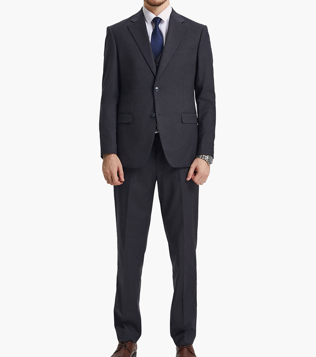 Stacy Adams Hoffman 3 Piece Vested Suit Men’s Suits - Charcoal