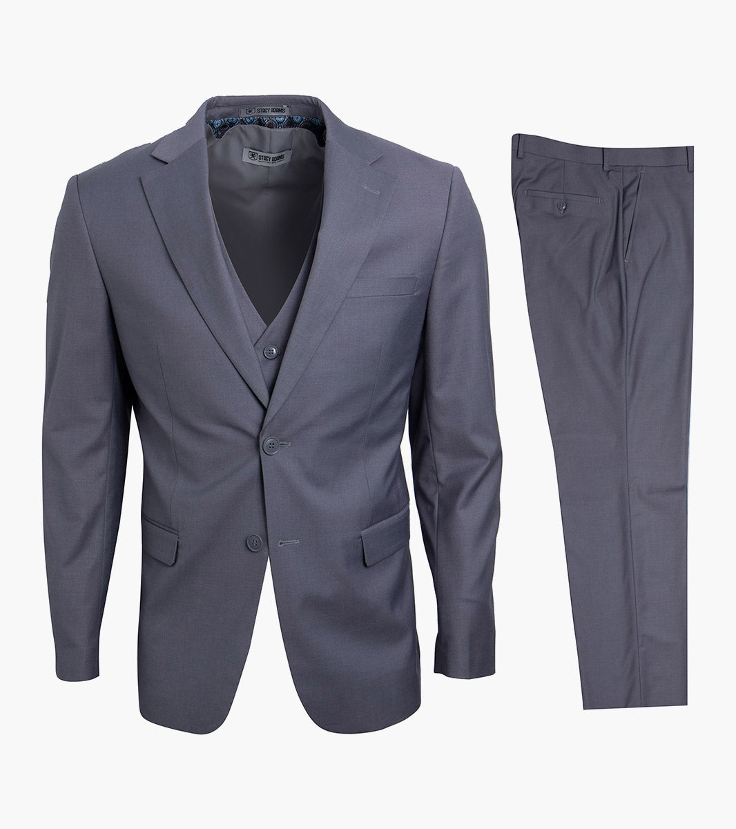 Stacy Adams Hoffman 3 Piece Vested Suit Men’s Suits - Gray