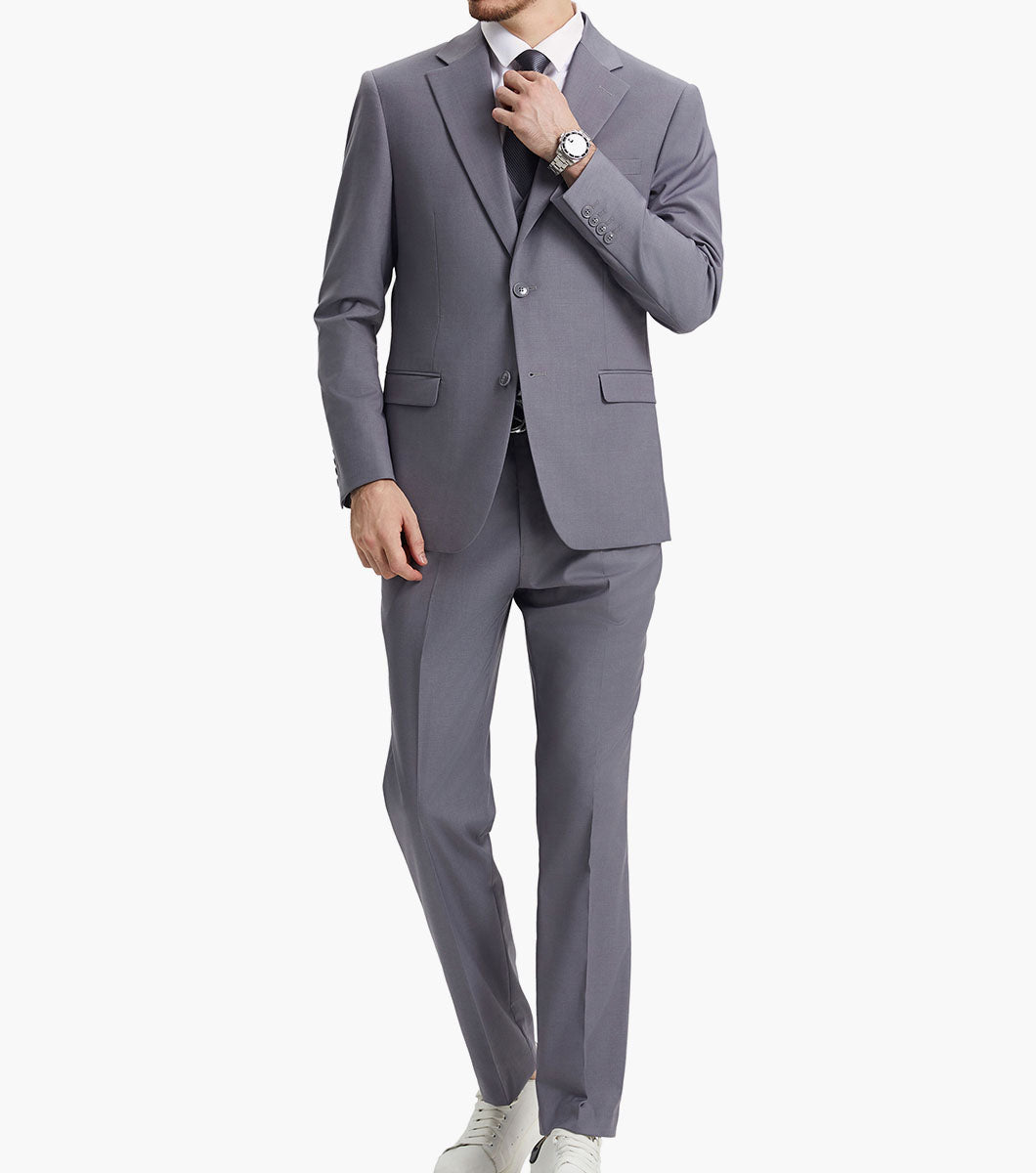 Stacy Adams Hoffman 3 Piece Vested Suit Men’s Suits - Gray
