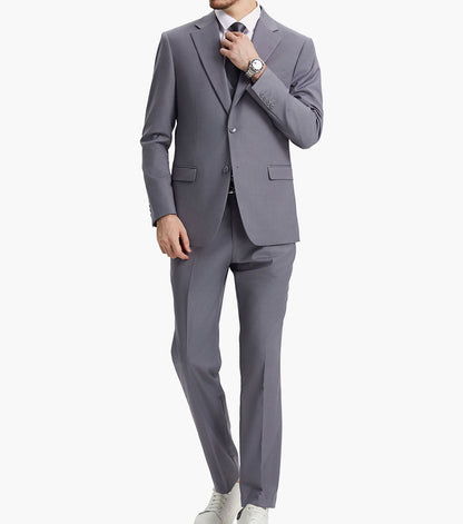 Stacy Adams Hoffman 3 Piece Vested Suit Men’s Suits - Gray