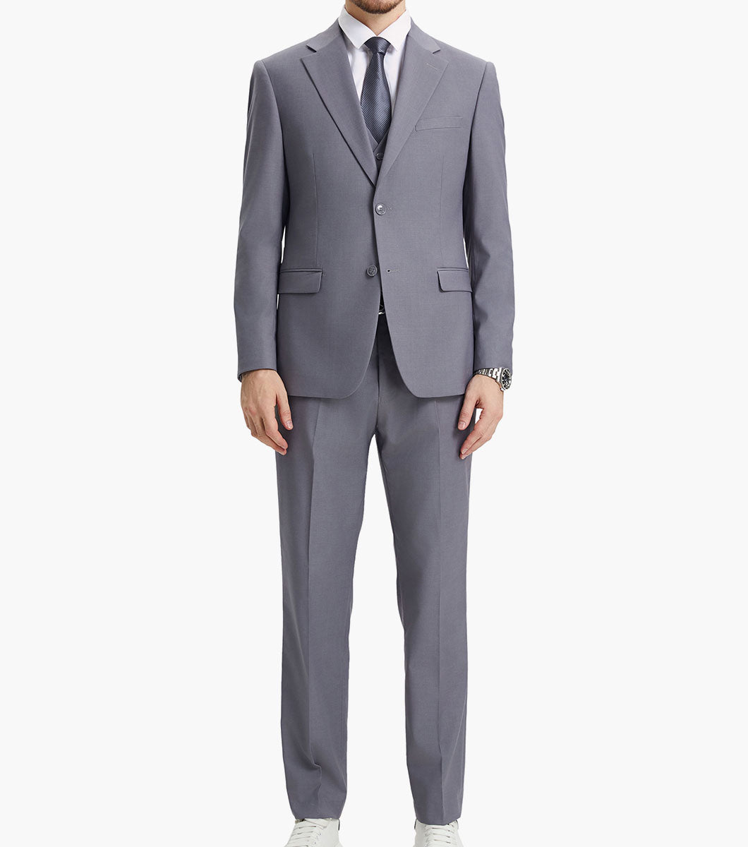 Stacy Adams Hoffman 3 Piece Vested Suit Men’s Suits - Gray
