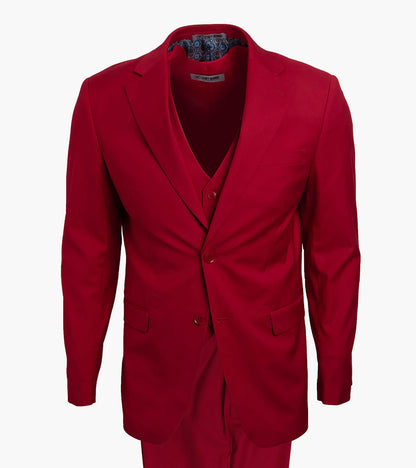 Stacy Adams Hoffman 3 Piece Vested Suit Men’s Suits - Red