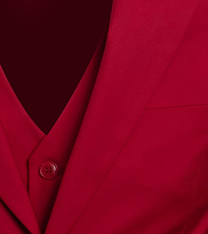 Stacy Adams Hoffman 3 Piece Vested Suit Men’s Suits - Red
