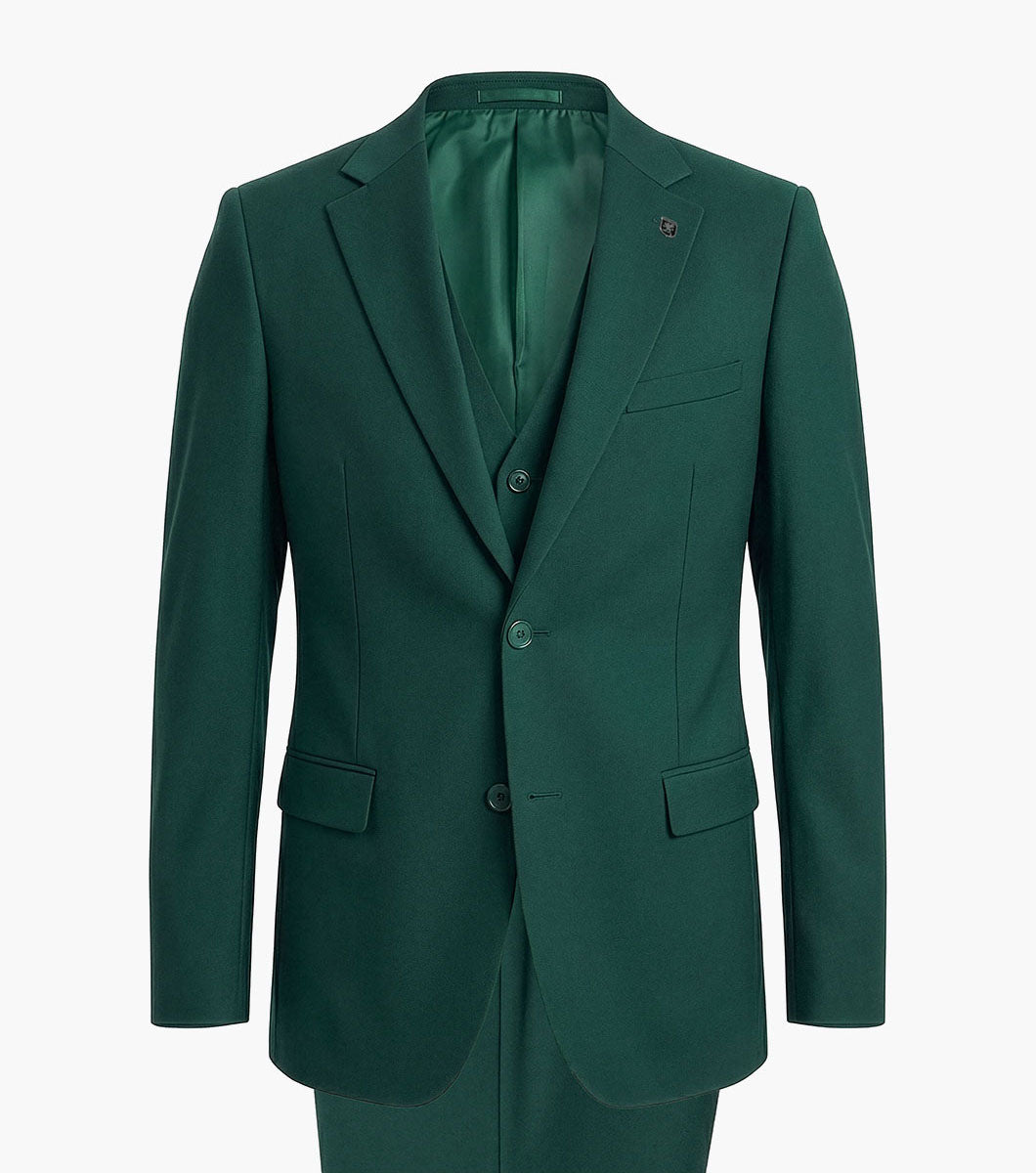 Stacy Adams Hoffman 3 Piece Vested Suit Men’s Suits - Green