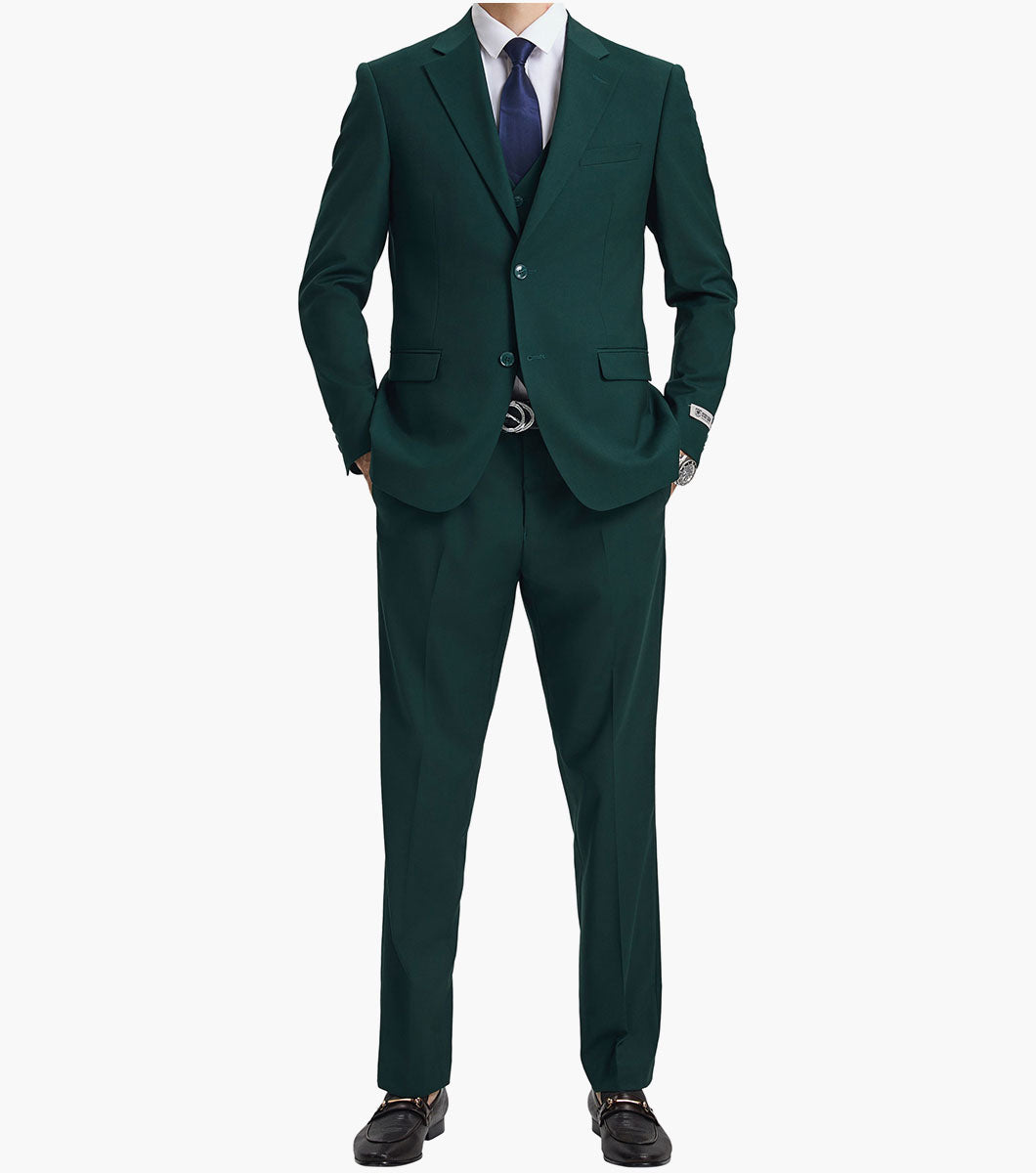 Stacy Adams Hoffman 3 Piece Vested Suit Men’s Suits - Green