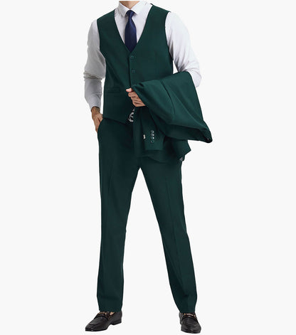 Stacy Adams Hoffman 3 Piece Vested Suit Men’s Suits - Green