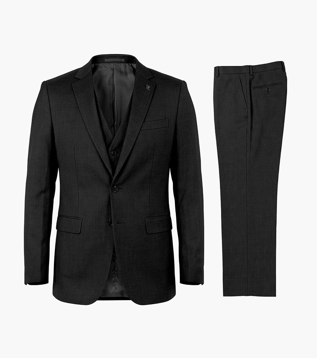 Stacy Adams Shane 3 Piece Vested Suit Men’s Suits - Black