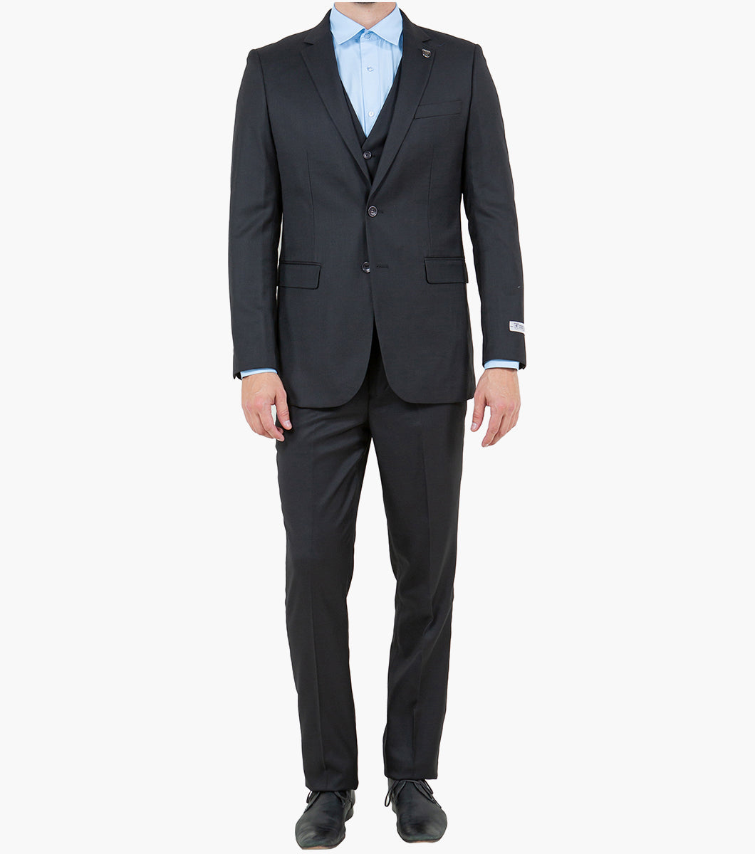 Stacy Adams Shane 3 Piece Vested Suit Men’s Suits - Black