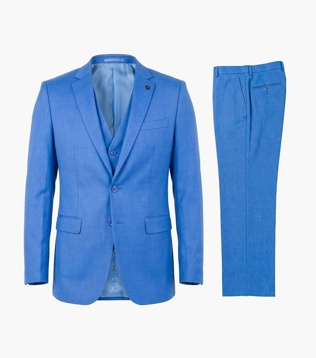 Stacy Adams Shane 3 Piece Vested Suit Men’s Suits - Blue