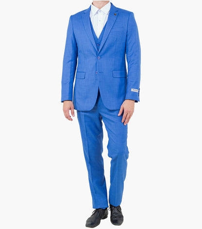 Stacy Adams Shane 3 Piece Vested Suit Men’s Suits - Blue