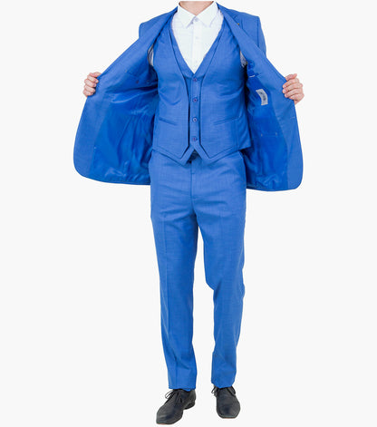 Stacy Adams Shane 3 Piece Vested Suit Men’s Suits - Blue