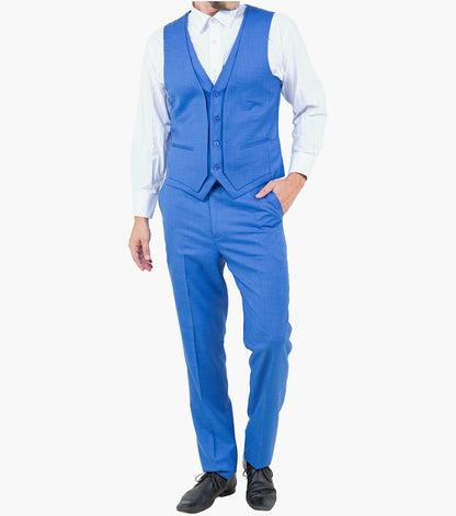Stacy Adams Shane 3 Piece Vested Suit Men’s Suits - Blue