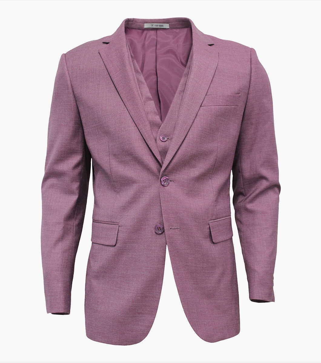 Stacy Adams Shane 3 Piece Vested Suit Men’s Suits - Purple