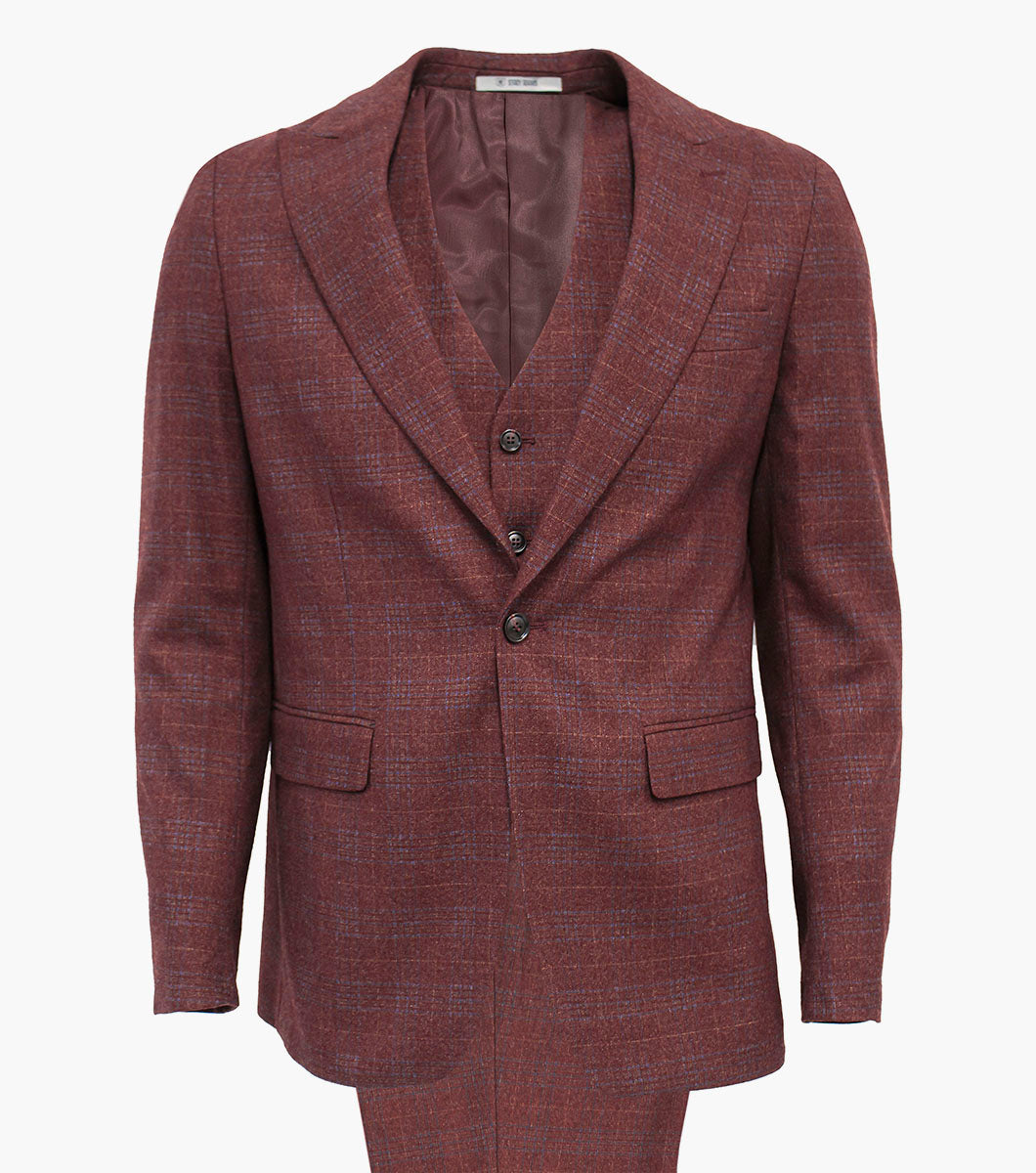 Stacy Adams Pantani 3 Piece Vested Suit Men’s Suits - Red