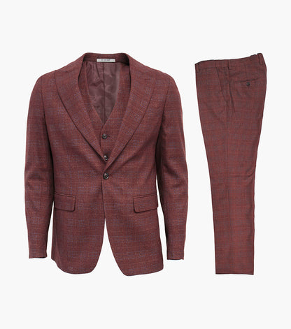 Stacy Adams Pantani 3 Piece Vested Suit Men’s Suits - Red