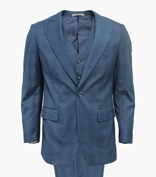 Stacy Adams Coppi 3 Piece Vested Suit Men’s Suits - Navy