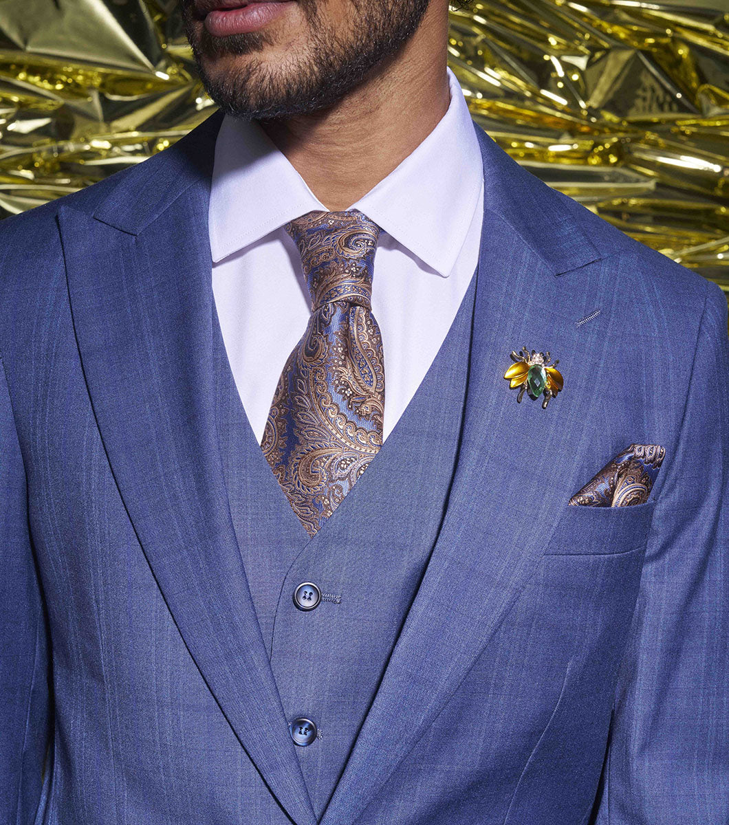 Stacy Adams Coppi 3 Piece Vested Suit Men’s Suits - Navy