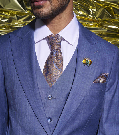Stacy Adams Coppi 3 Piece Vested Suit Men’s Suits - Navy