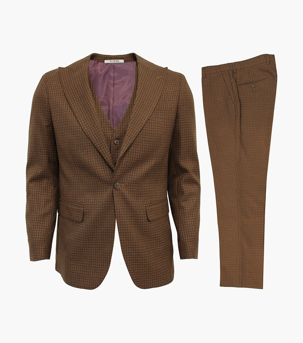 Stacy Adams Delgado 3 Piece Vested Suit Men’s Suits - Brown