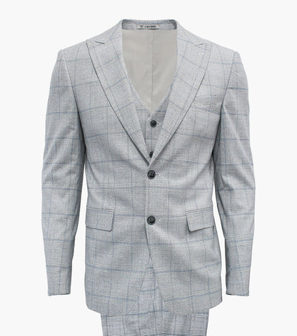 Stacy Adams Cleese 3 Piece Vested Suit Men’s Suits - Light Gray