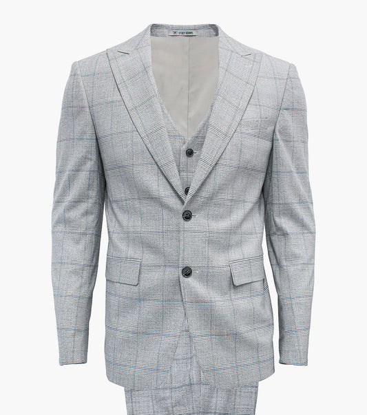 Stacy Adams Cleese 3 Piece Vested Suit Men’s Suits - Light Gray