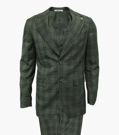 Stacy Adams Hackman 3 Piece Vested Suit Men’s Suits - Green