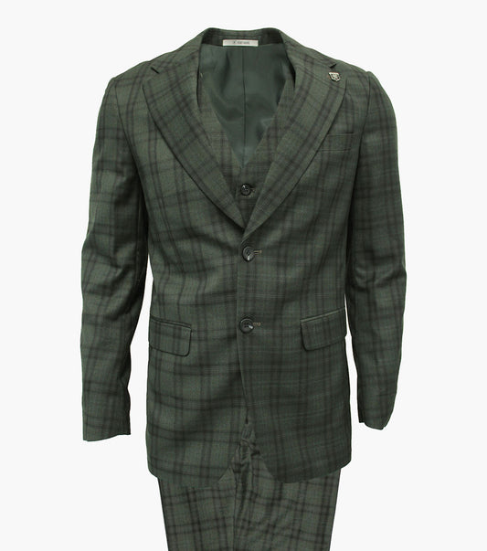 Stacy Adams Hackman 3 Piece Vested Suit Men’s Suits - Green
