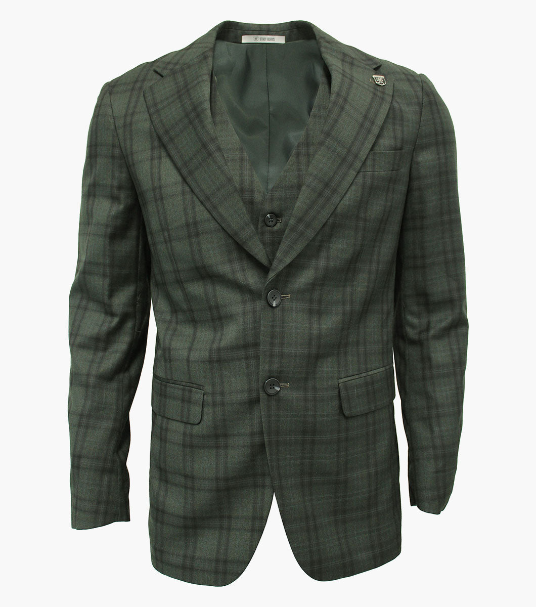 Stacy Adams Hackman 3 Piece Vested Suit Men’s Suits - Green