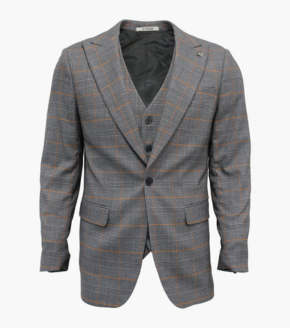 Stacy Adams Crowe 3 Piece Vested Suit Men’s Suits - Gray