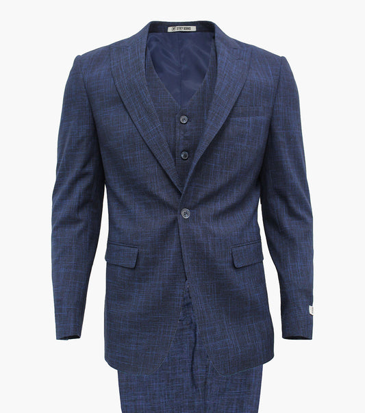 Stacy Adams Neeson 3 Piece Vested Suit Men’s Suits - Navy