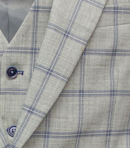Stacy Adams Lloyd 3 Piece Vested Suit Men’s Suits - Light Blue