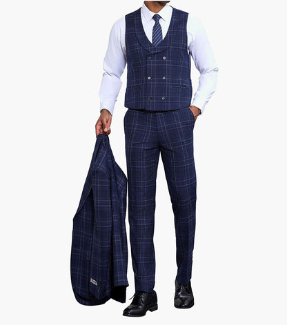 Stacy Adams Hopkins 3 Piece Vested Suit Men’s Suits - Navy