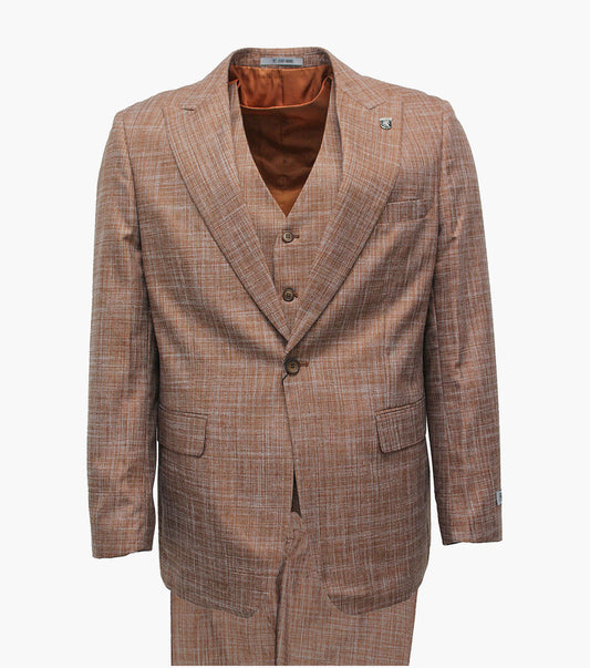 Stacy Adams Willis 3 Piece Vested Suit Men’s Suits - Rust