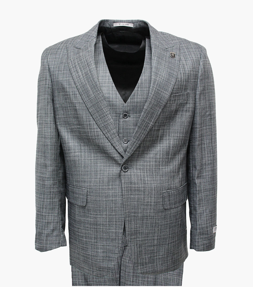 Stacy Adams Willis 3 Piece Vested Suit Men’s Suits - Dark Gray