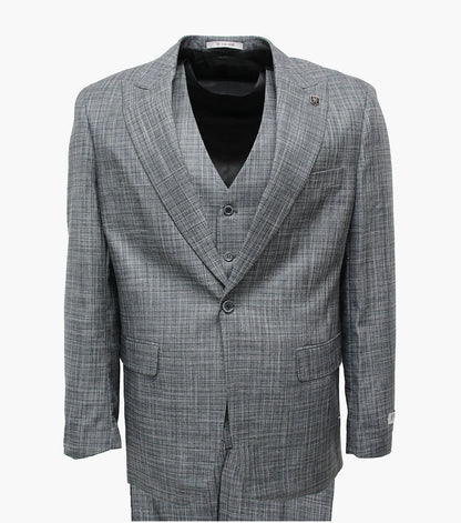 Stacy Adams Willis 3 Piece Vested Suit Men’s Suits - Dark Gray
