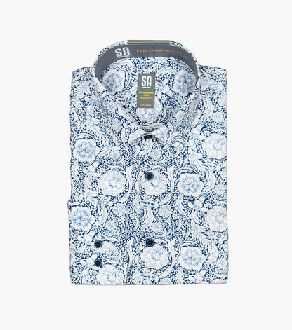 Stacy Adams Harbough Dress Shirt Spread Collar Dress Shirts - Navy