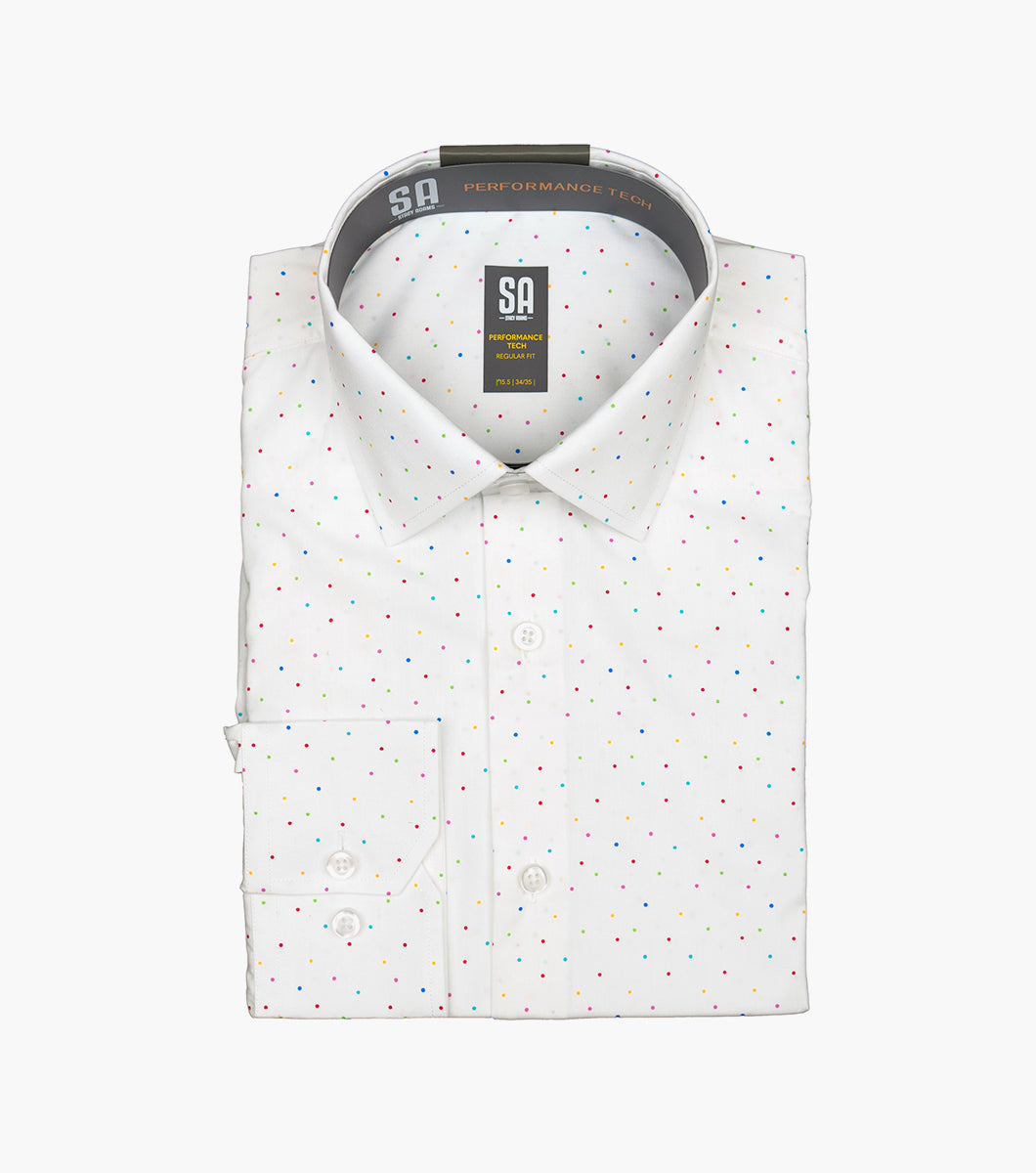 Stacy Adams McCarthy Dress Shirt Spread Collar Dress Shirts - White