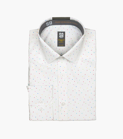 Stacy Adams McCarthy Dress Shirt Spread Collar Dress Shirts - White