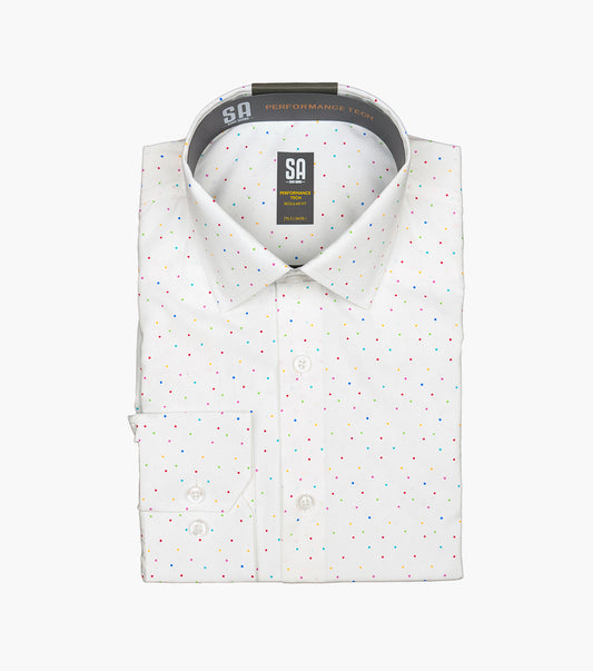 Stacy Adams McCarthy Dress Shirt Spread Collar Dress Shirts - White