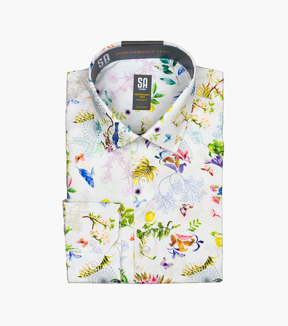 Stacy Adams Bowles Dress Shirt Spread Collar Dress Shirts - White