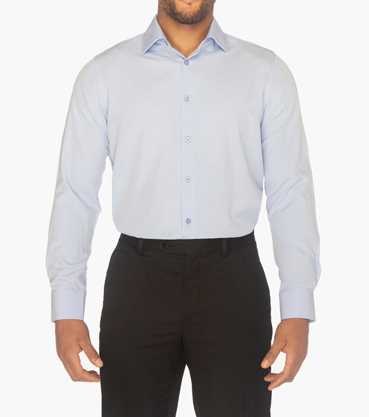 Stacy Adams Sandee Dress Shirt Spread Collar Dress Shirts - Light Blue