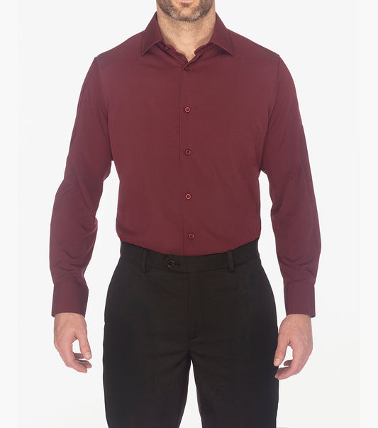 Stacy Adams Sandee Dress Shirt Spread Collar Dress Shirts - Wine