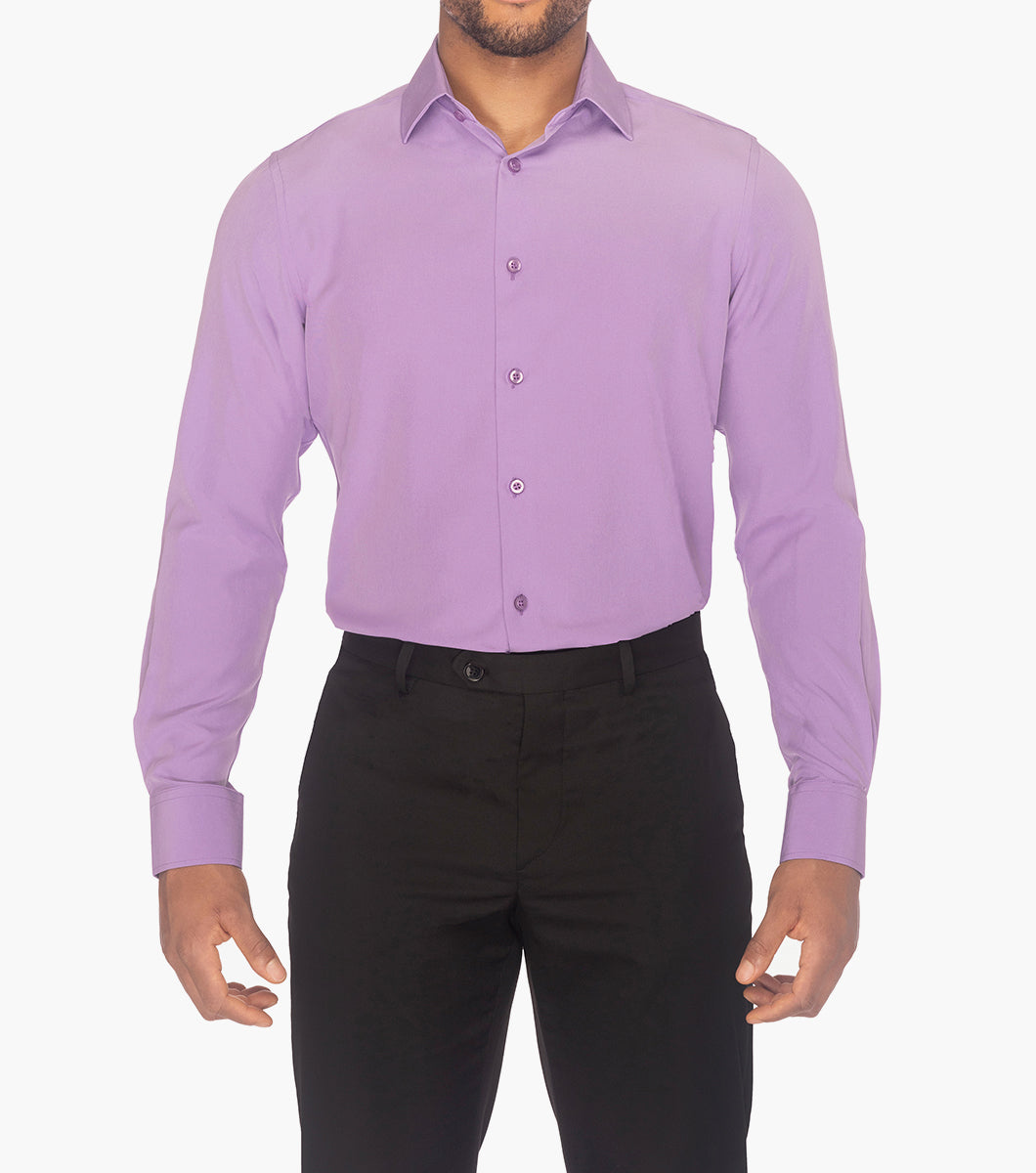 Stacy Adams Sandee Dress Shirt Spread Collar Dress Shirts - Purple