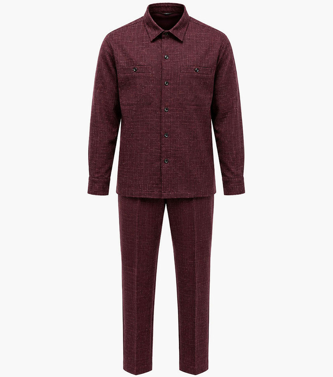 Stacy Adams Christof Pant Set Men’s Casual Wear - Burgundy
