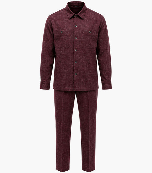 Stacy Adams Christof Pant Set Men’s Casual Wear - Burgundy
