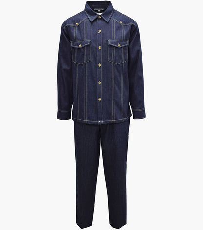 Stacy Adams Bernardo Pant Set Men’s Casual Wear - Indigo