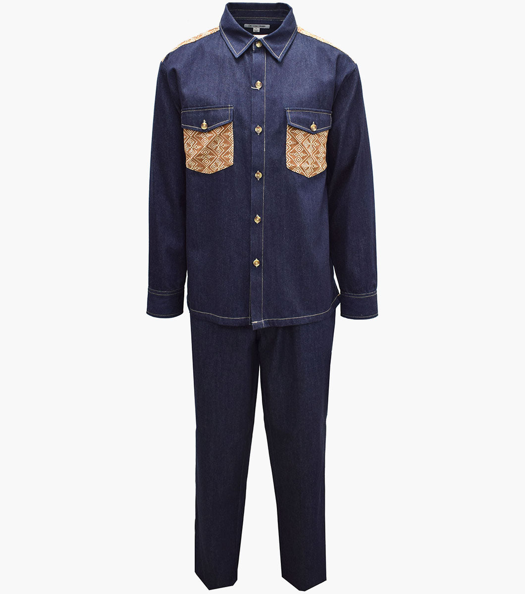 Stacy Adams Spencer Pant Set Men’s Casual Wear - Indigo