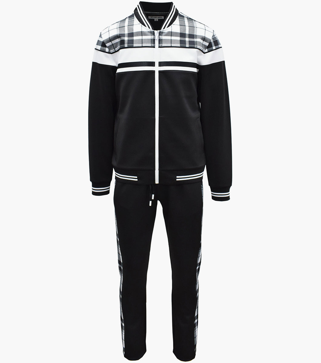 Stacy Adams Wesley Jogger Set Men’s Casual Wear - Black w/White